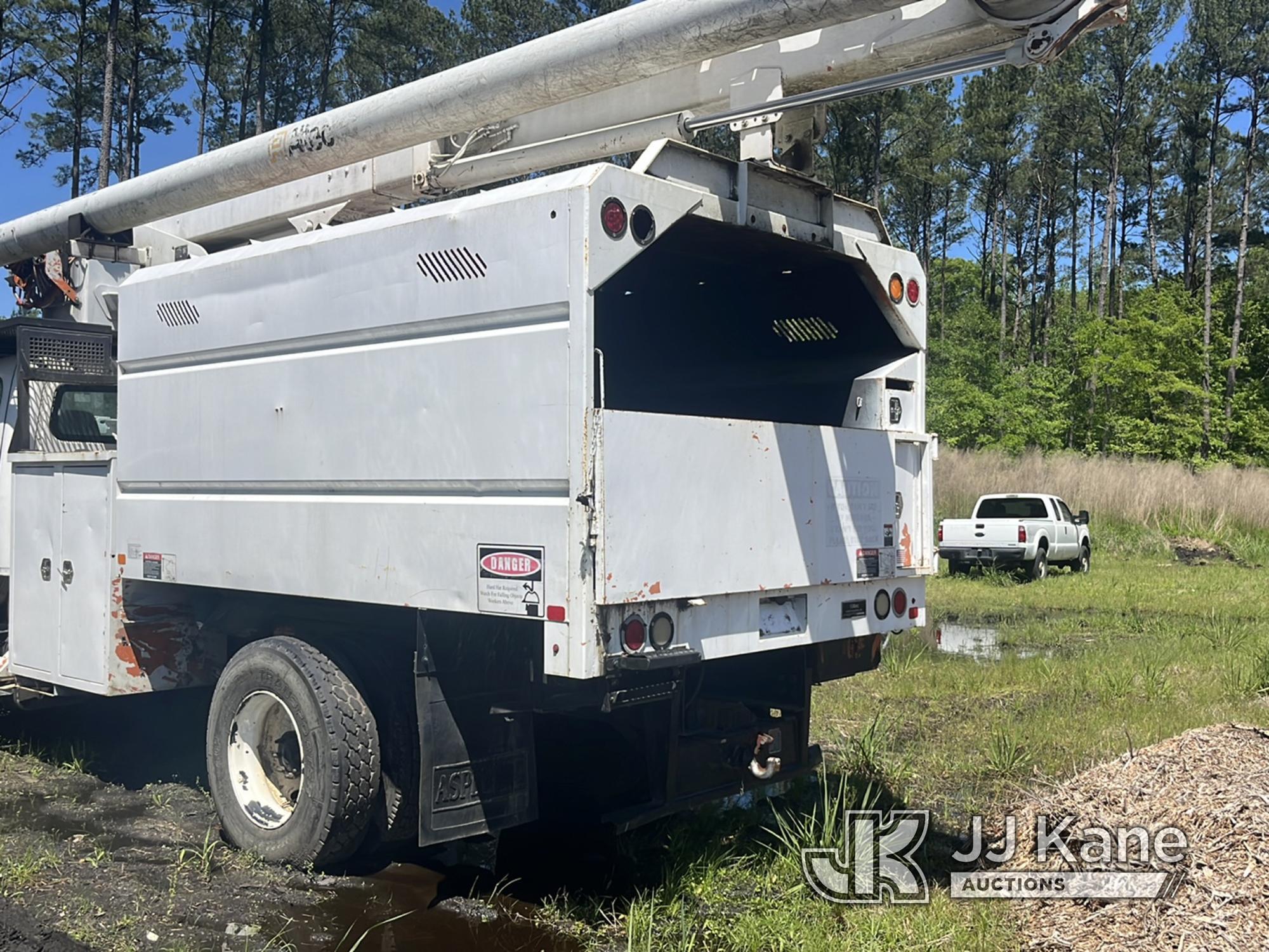 (Ridgeland, SC) Altec LRV-55, Over-Center Bucket Truck mounted behind cab on 2011 Freightliner M2 10