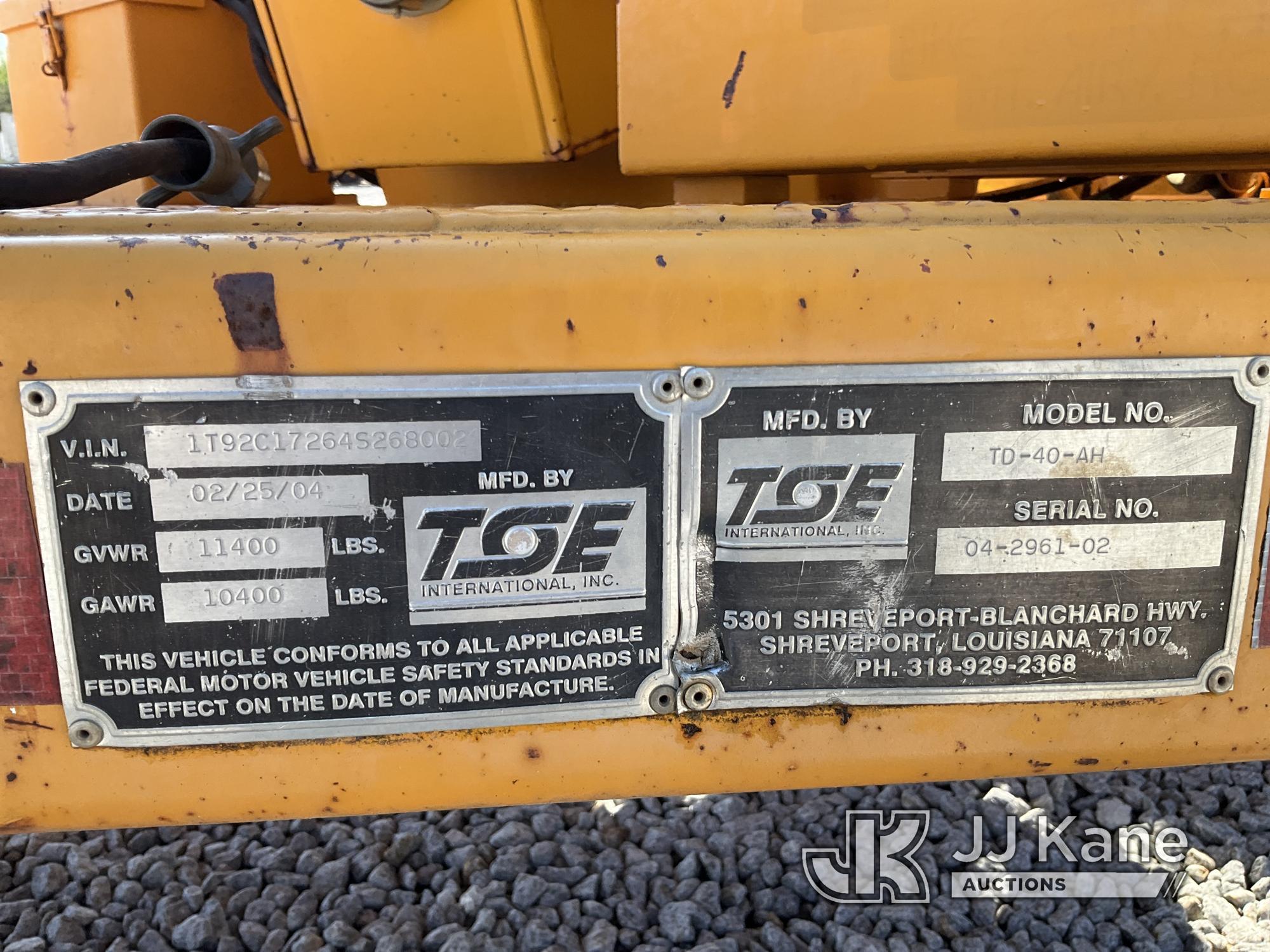 (Villa Rica, GA) 2003 TSE TD-40-AH Single-Drum Puller, Year on Title 2003 - VIN Decodes as 2004 Runs