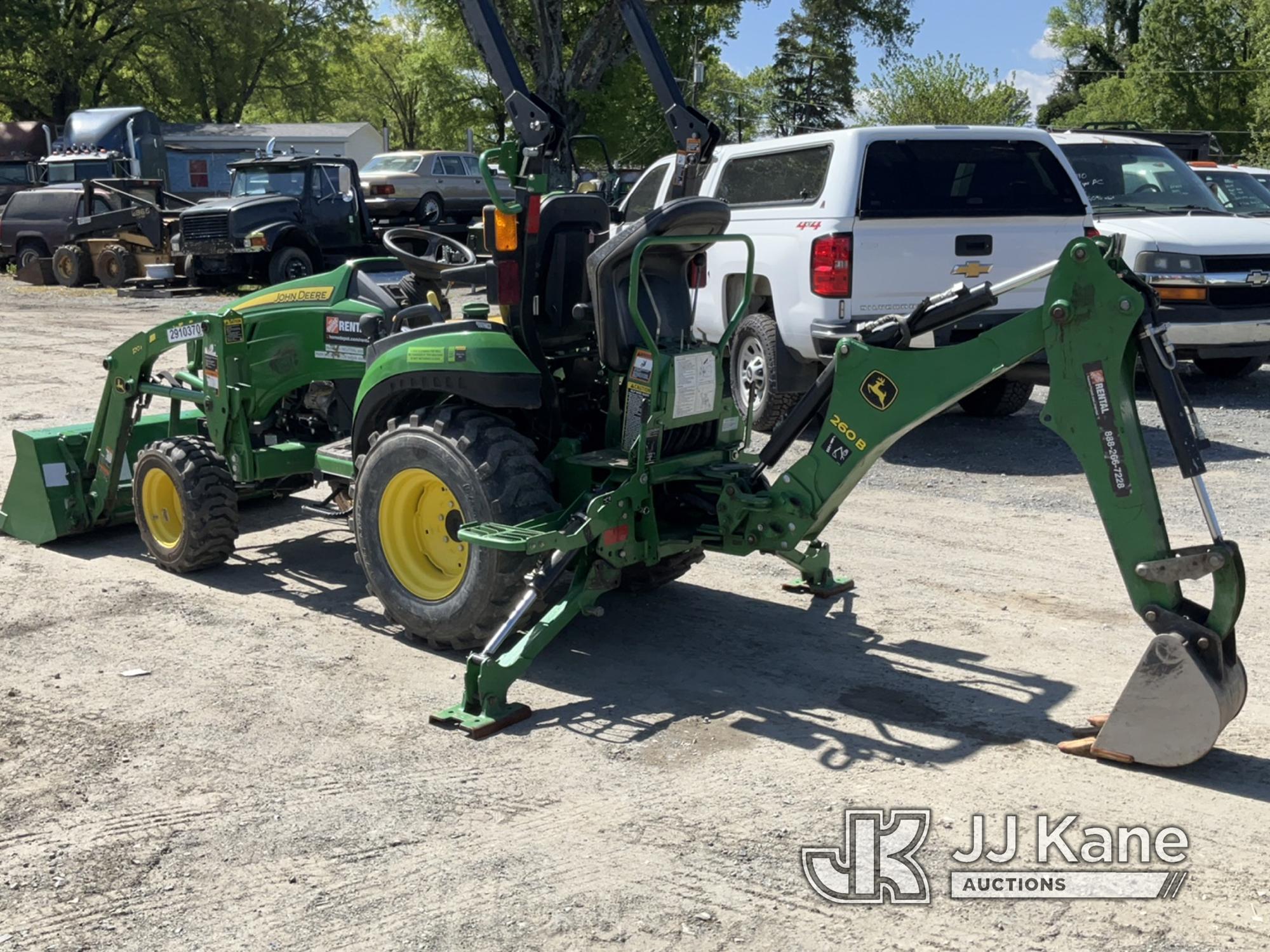 (Charlotte, NC) 2020 John Deere 2025R MFWD Mini Tractor Loader Backhoe Runs, Moves, & Operates) (Sel