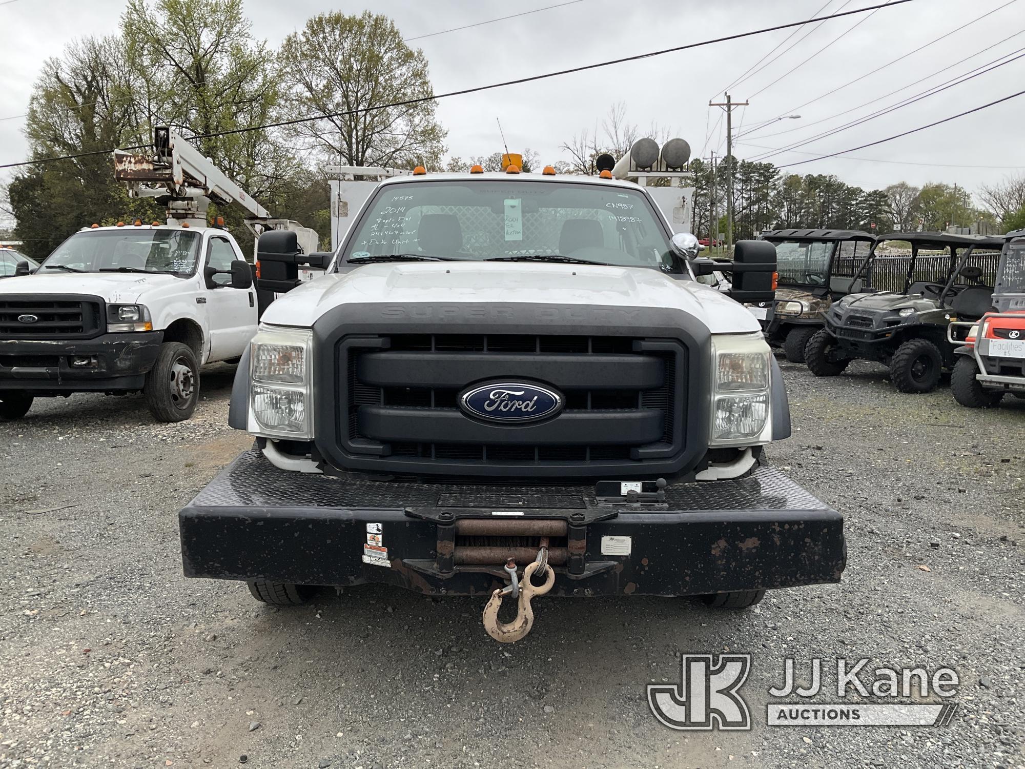 (Charlotte, NC) 2014 Ford F550 4x4 Service Truck Duke Unit ) ( Runs & Moves)(Body Damage