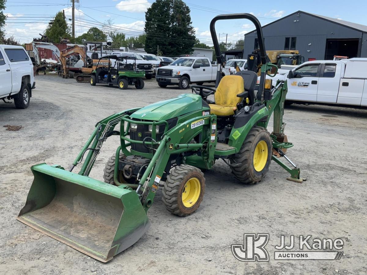 (Charlotte, NC) 2020 John Deere 2025R MFWD Mini Tractor Loader Backhoe Runs, Moves & Operates