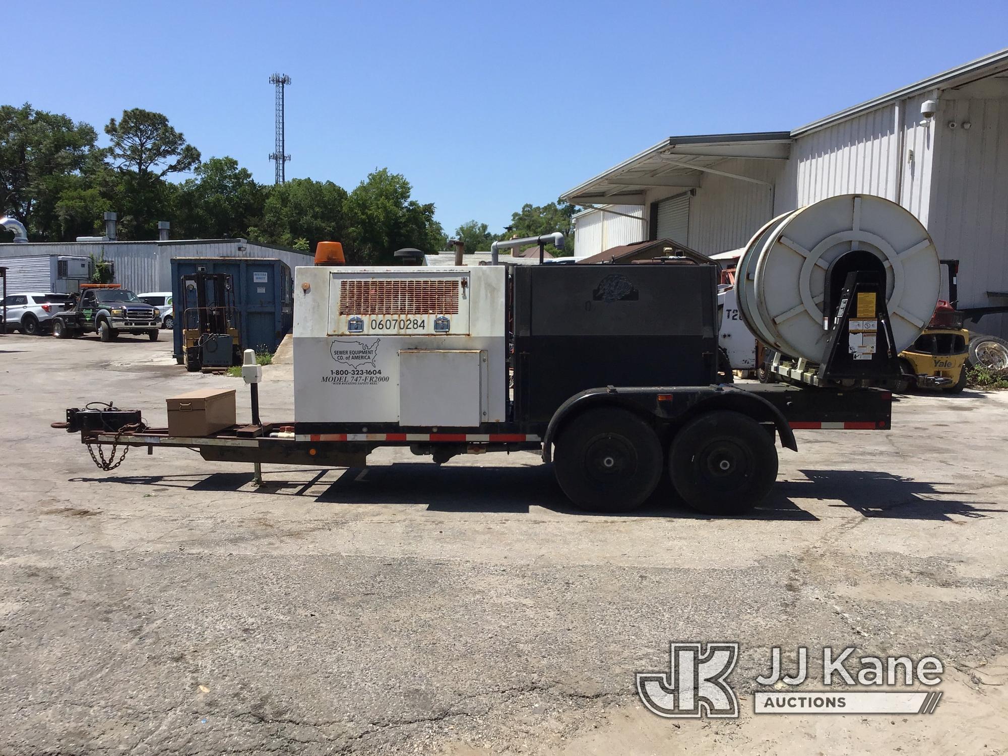 (Ocala, FL) 2007 Sewer Equipment Co. Jet Rodder, Municipal Owned Runs, Towable) (Hours Estimated, Di