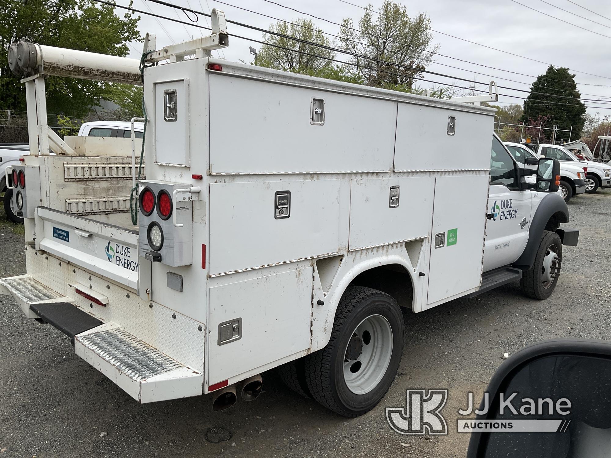 (Charlotte, NC) 2014 Ford F550 4x4 Service Truck Duke Unit ) ( Runs & Moves)(Body Damage