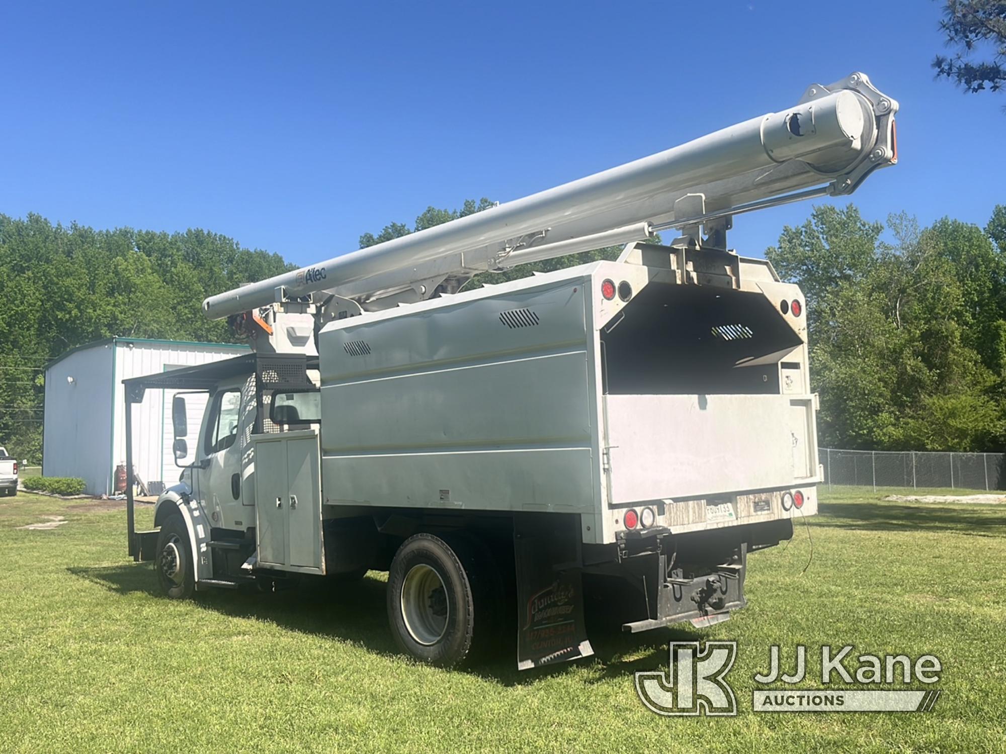 (Bennettsville, SC) Altec LRV-55, Over-Center Bucket Truck mounted behind cab on 2011 Freightliner M