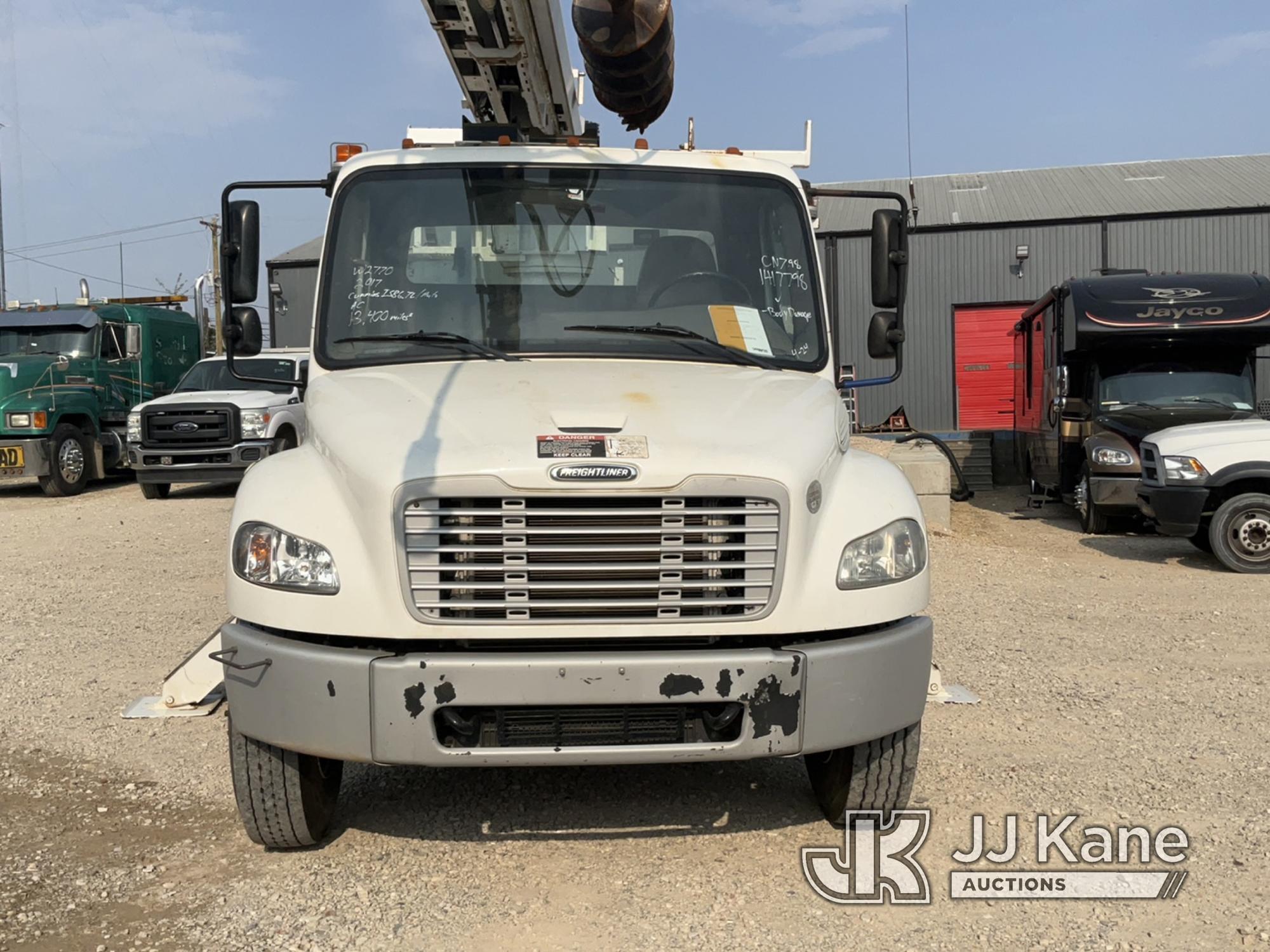 (Charlotte, NC) Altec DM47-BTR, Digger Derrick rear mounted on 2017 Freightliner M2 106 Flatbed/Util