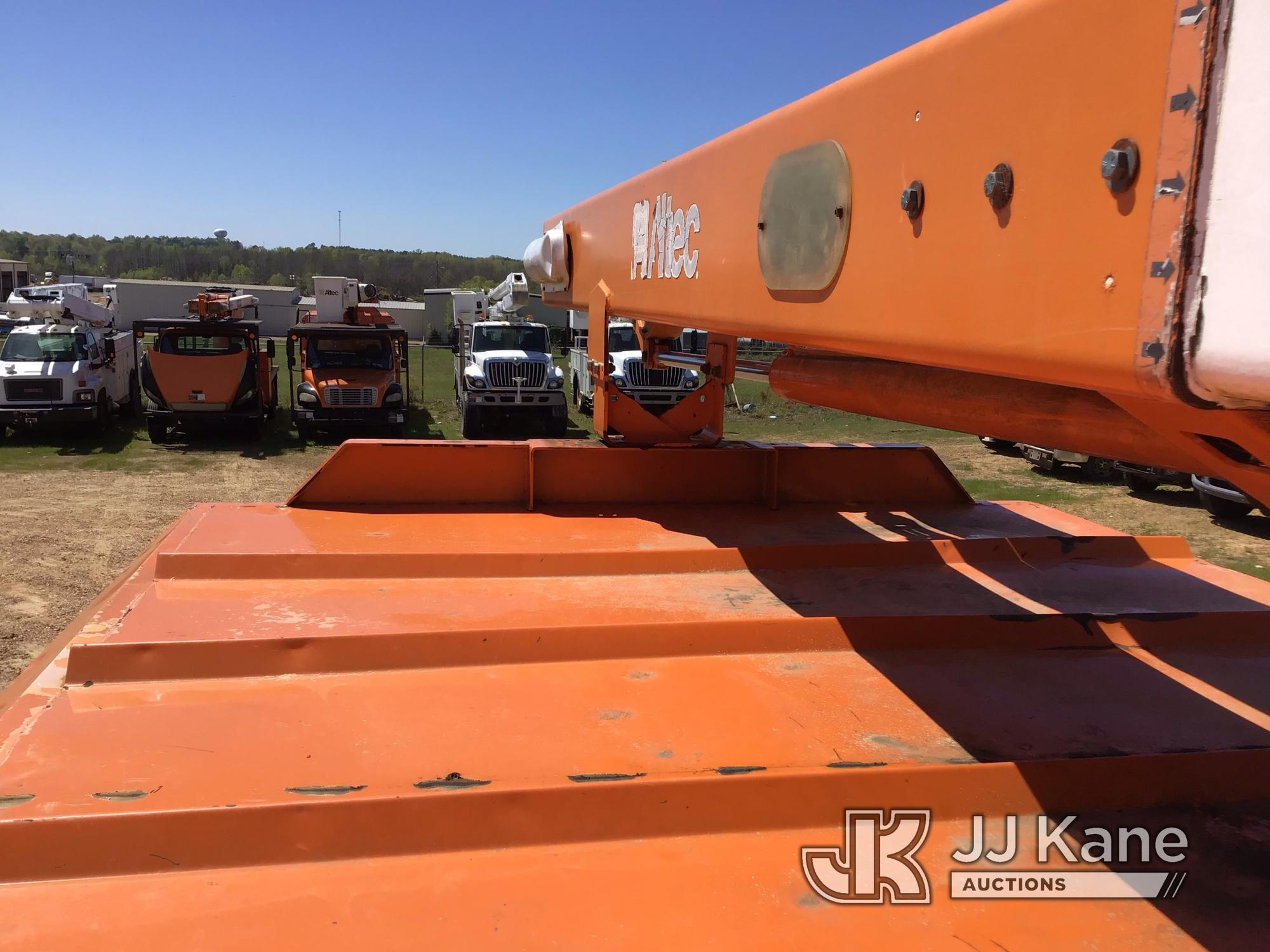 (Byram, MS) Altec LRV55, Over-Center Bucket Truck mounted behind cab on 2010 Ford F750 Chipper Dump