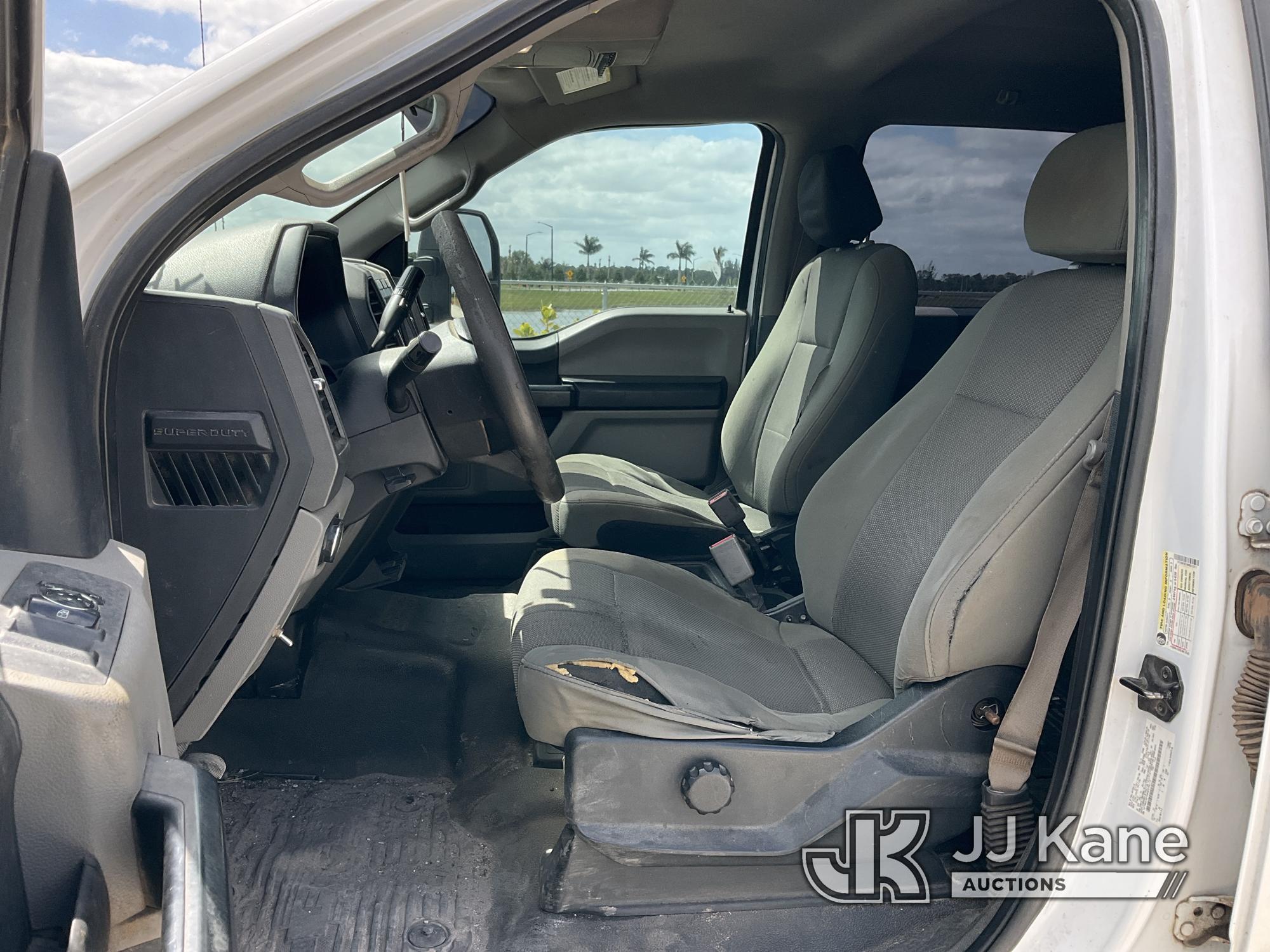 (Westlake, FL) 2017 Ford F350 4x4 Crew-Cab Flatbed Truck, DEF Issue Runs & Moves, Check Engine Light