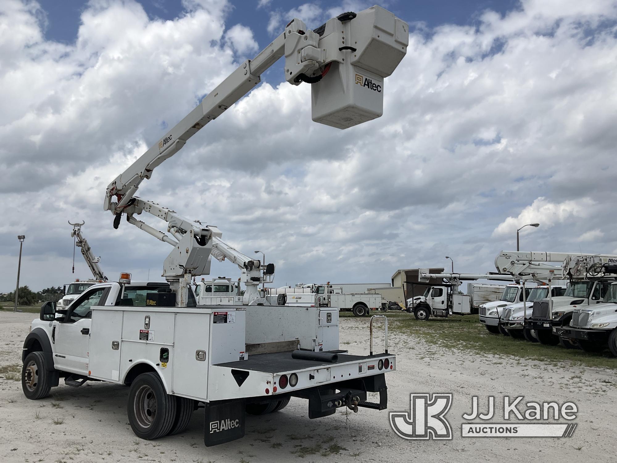 (Westlake, FL) Altec AT40G, Articulating & Telescopic Bucket Truck mounted behind cab on 2017 Ford F