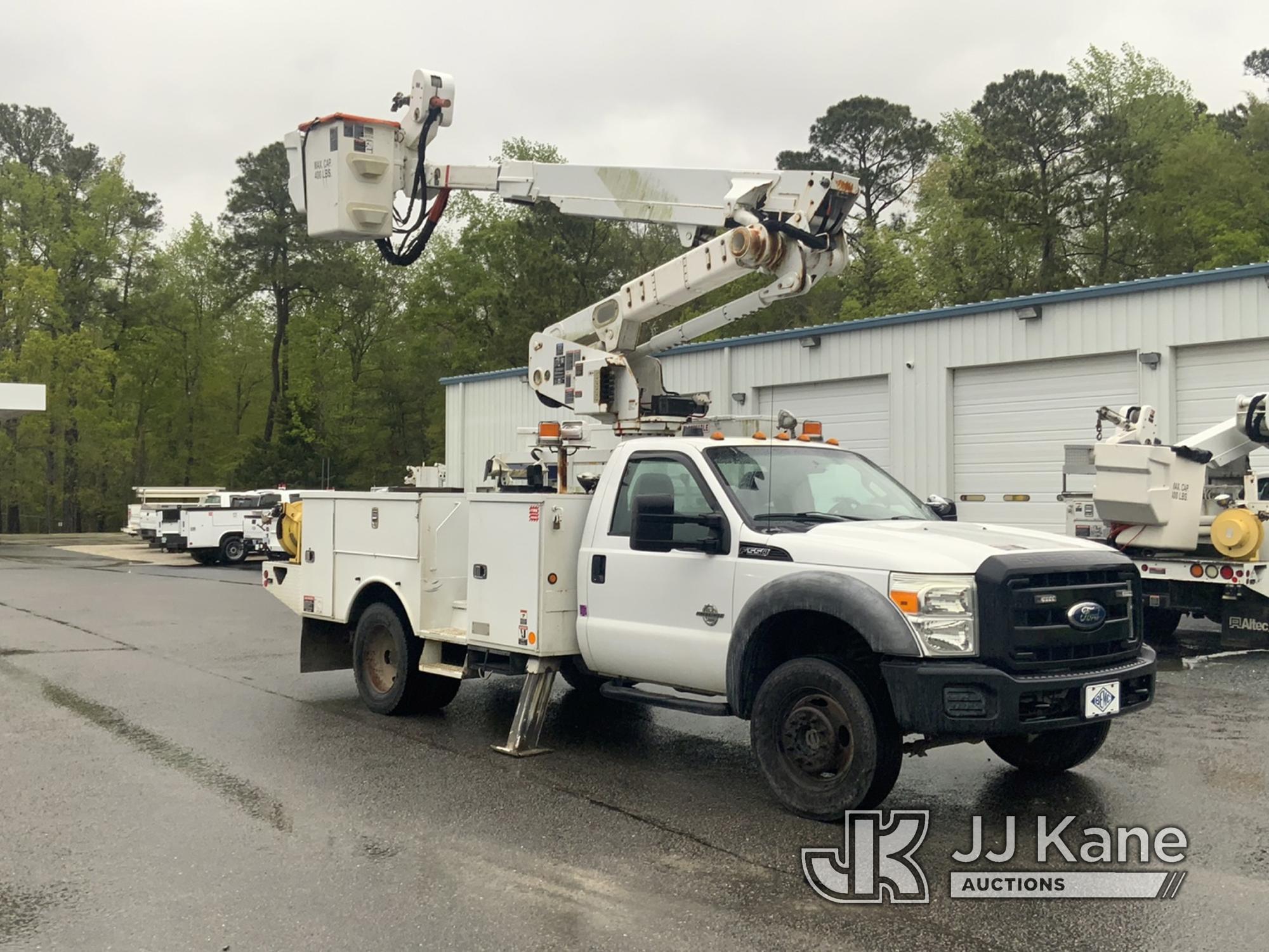 (Supply, NC) Altec AT40-MH, Articulating & Telescopic Material Handling Bucket Truck mounted behind