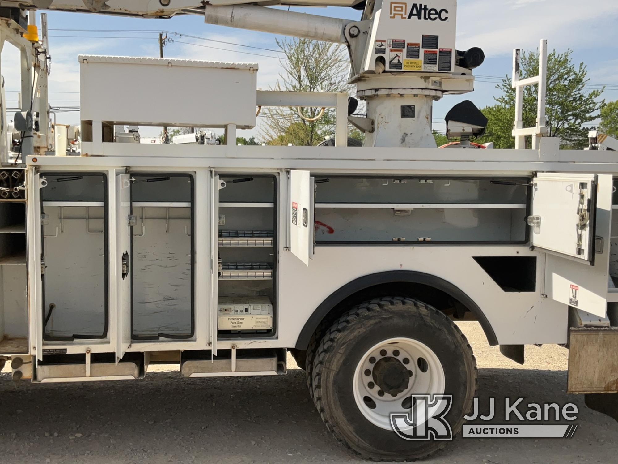 (Charlotte, NC) Altec DM47-BR, Digger Derrick rear mounted on 2012 Freightliner M2 106 4x4 Utility T