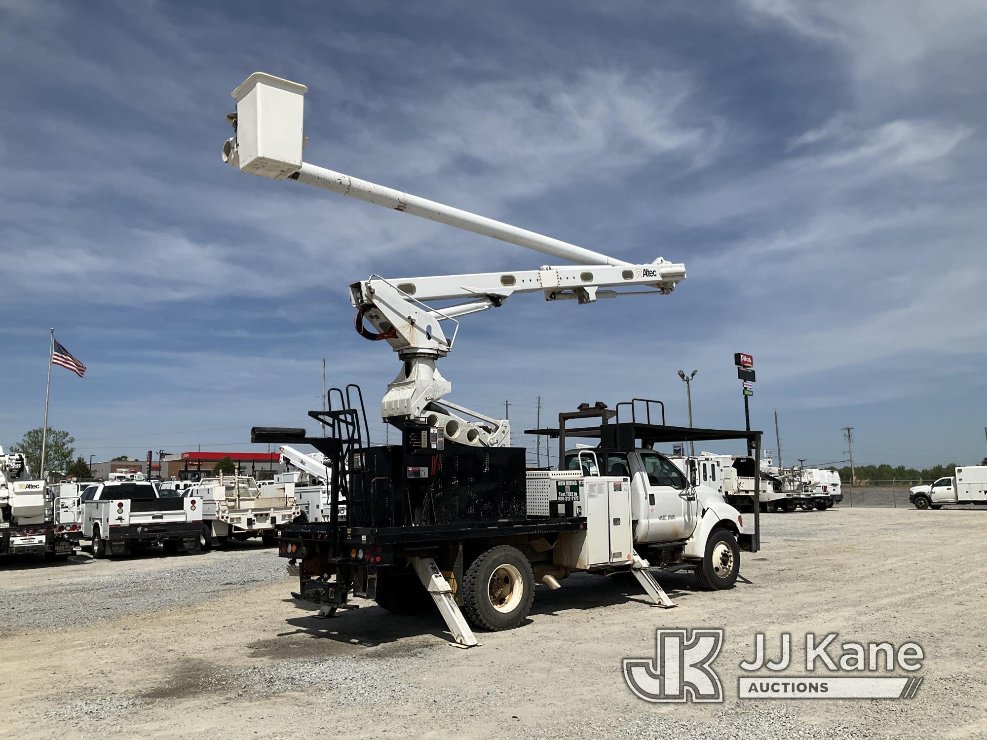 (Villa Rica, GA) Altec LRV-60E70, Over-Center Elevator Bucket Truck rear mounted on 2013 Ford F750 E