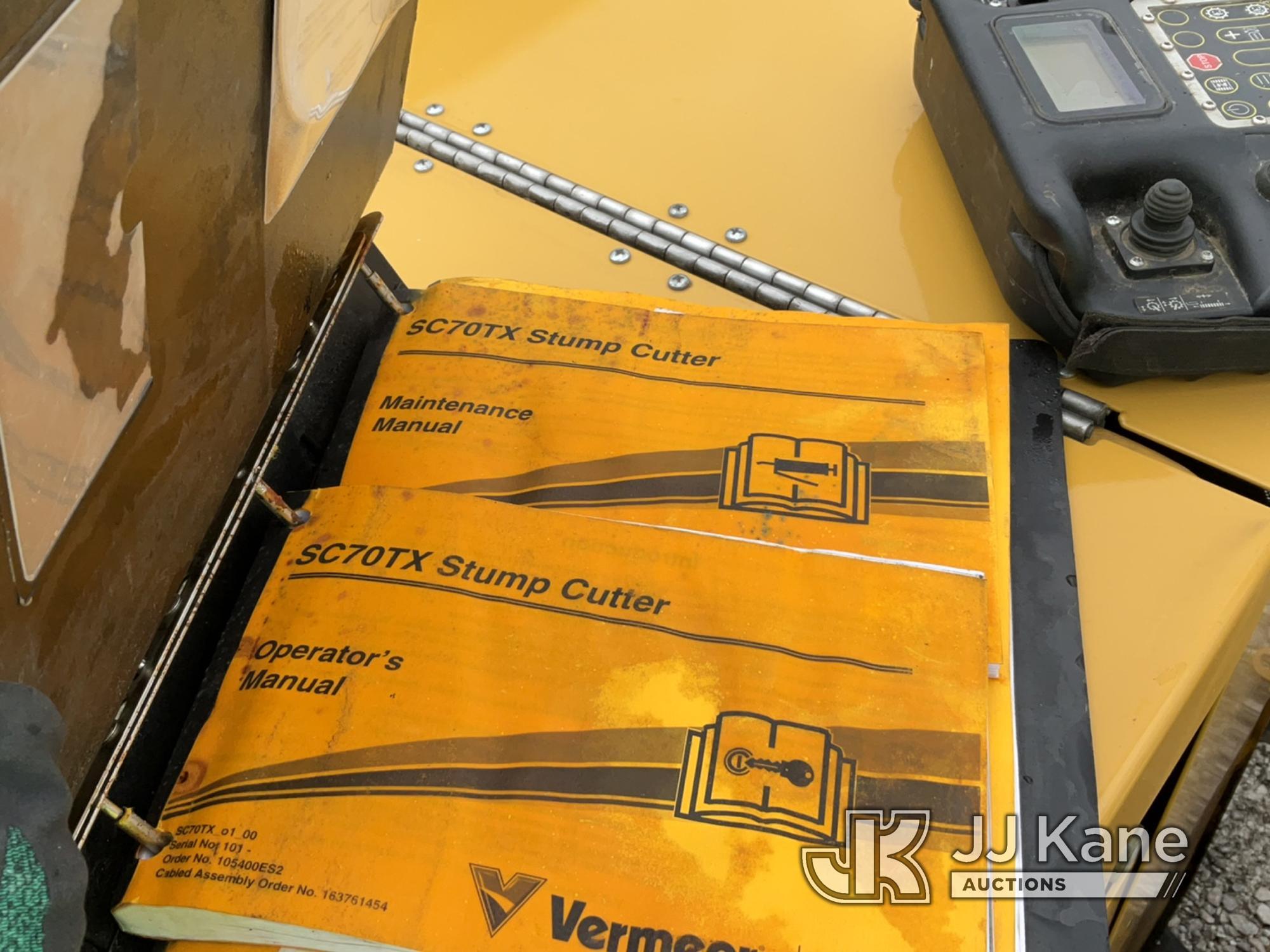 (Verona, KY) 2020 Vermeer SC70TX Walk-Beside Stump Grinder Runs, Moves & Operates per video)