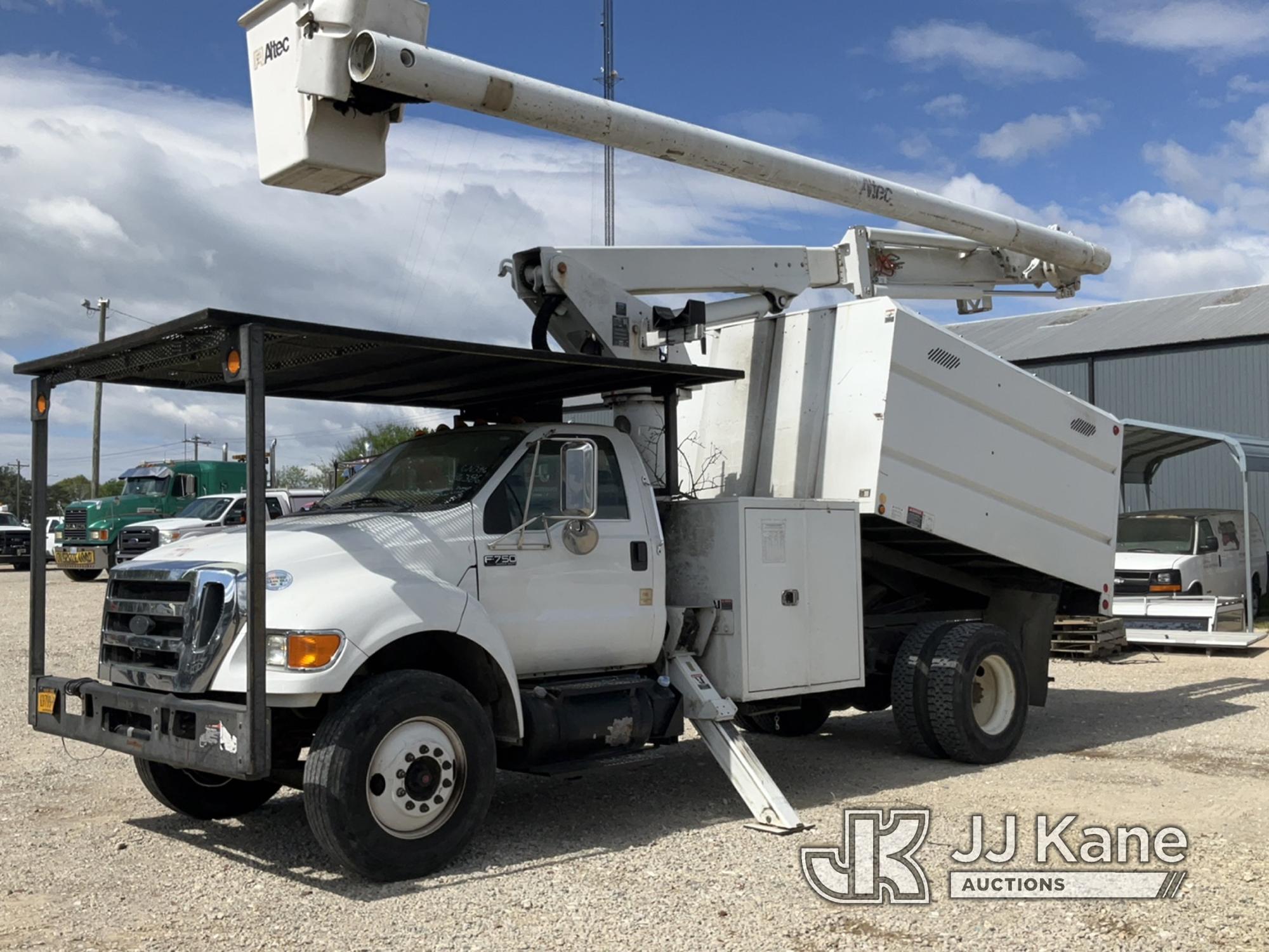 (Charlotte, NC) Altec LR756, Over-Center Bucket Truck mounted behind cab on 2012 Ford F750 Chipper D