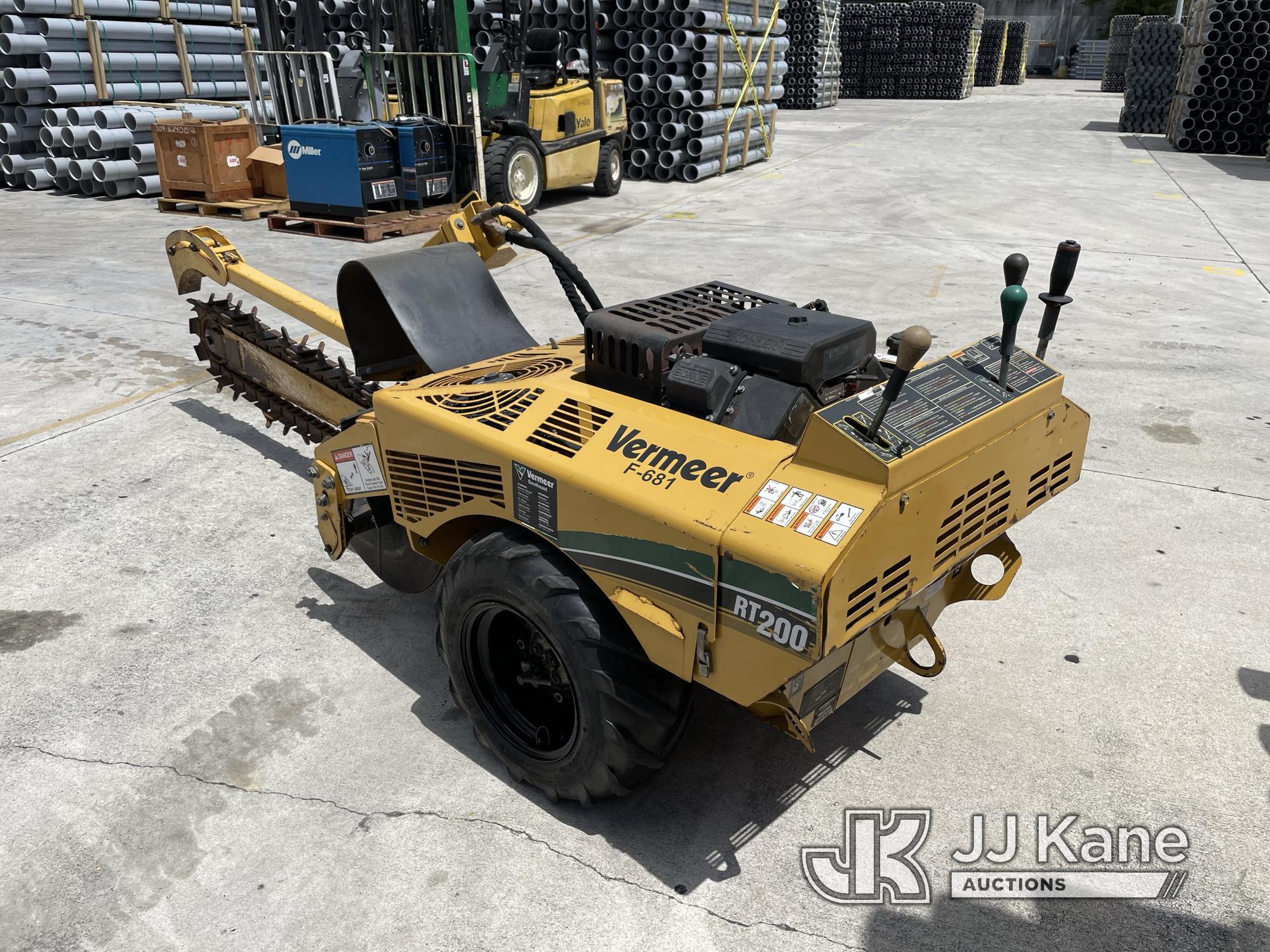 (Riviera Beach, FL) 2012 Vermeer RT200 Walk-Behind Rubber Tired Trencher Runs, Moves & Operates