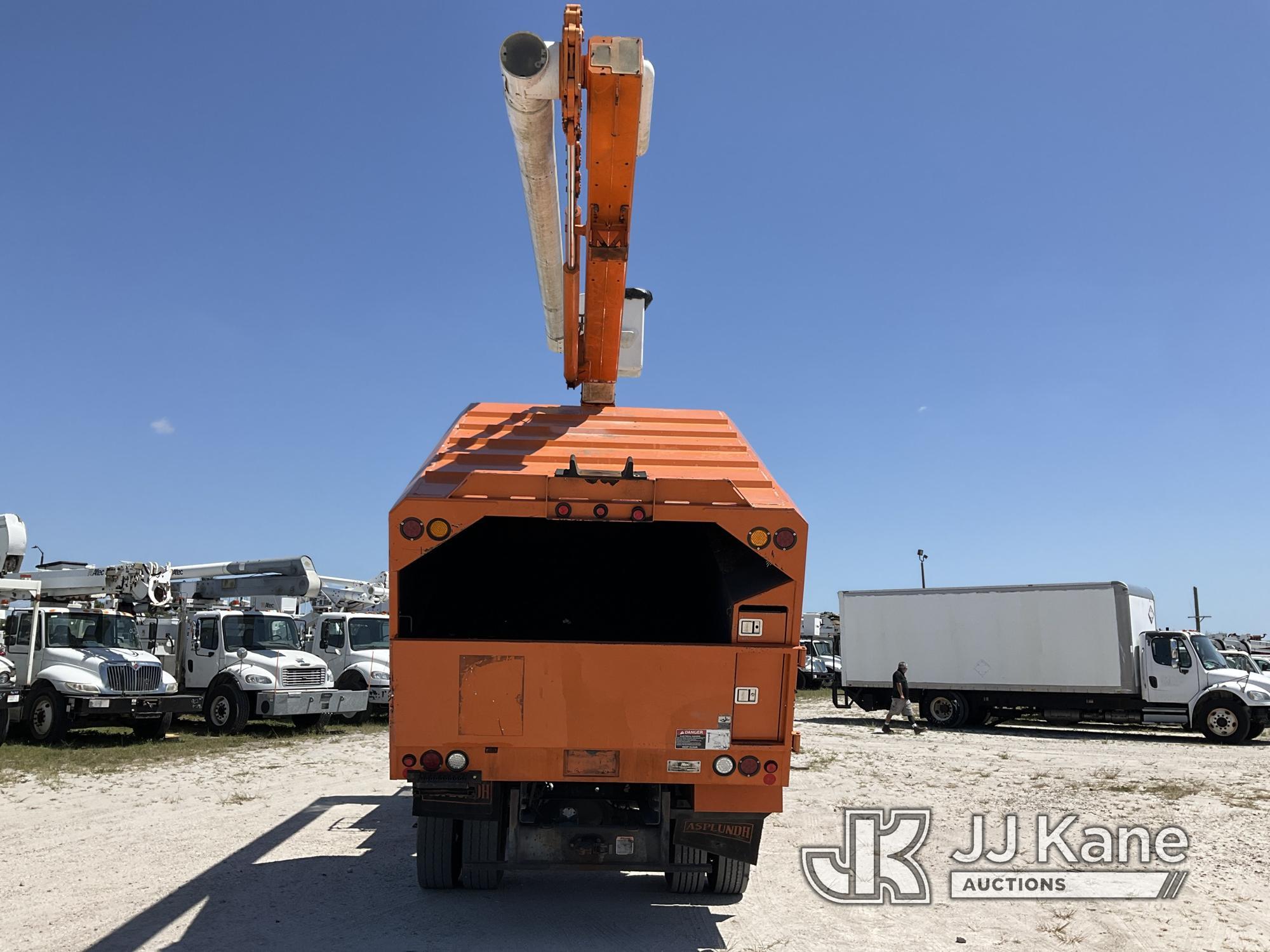 (Westlake, FL) Altec LR756, Over-Center Bucket Truck mounted behind cab on 2013 Ford F750 Chipper Du