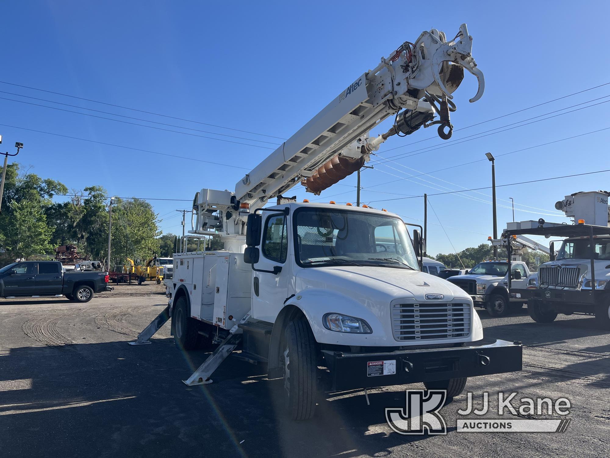 (Tampa, FL) Altec DC47-TR, Digger Derrick rear mounted on 2014 Freightliner M2 106 Utility Truck Run