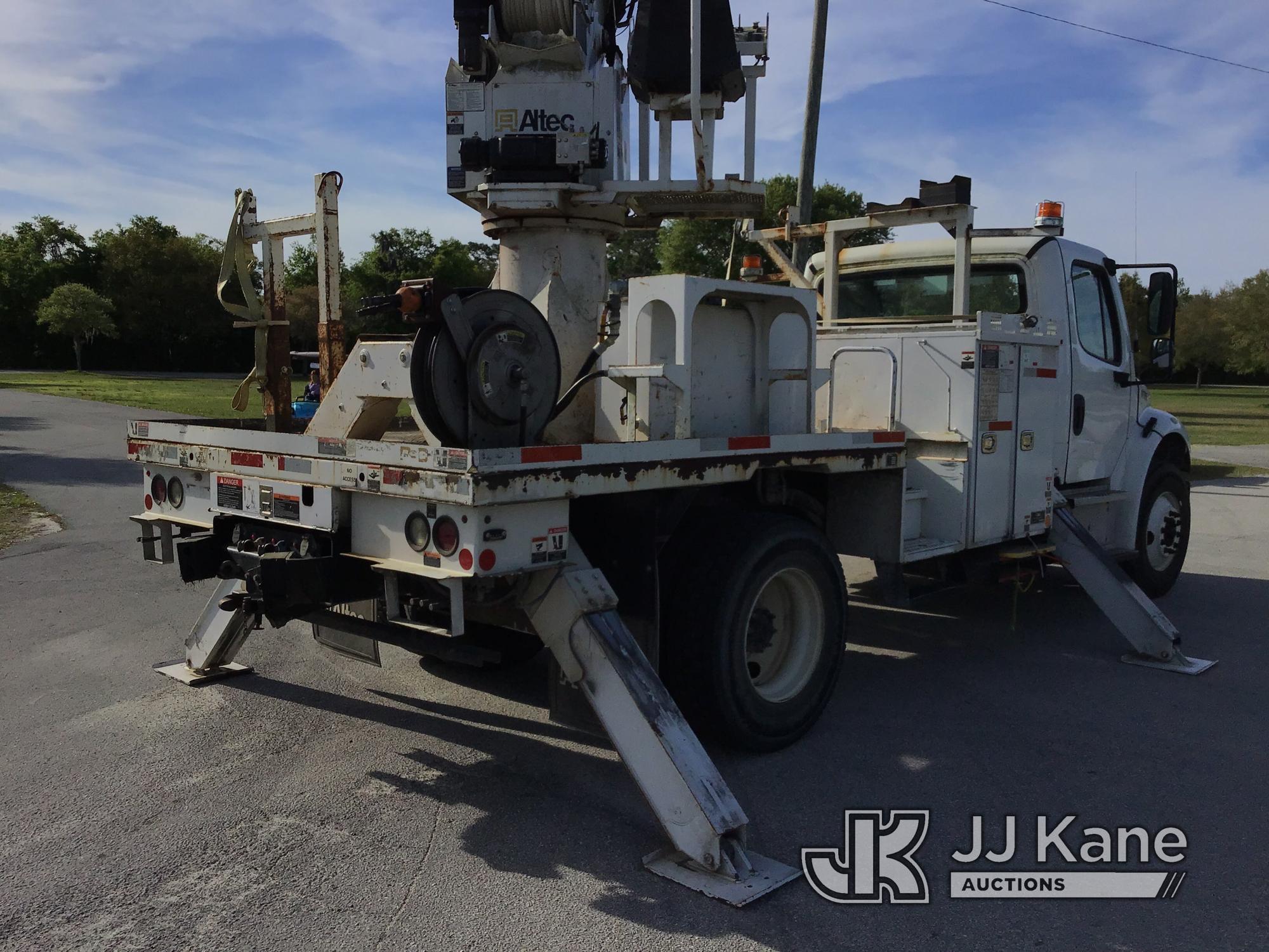 (Ocala, FL) Altec DM47B-TR, Digger Derrick rear mounted on 2017 Freightliner M2 106 Flatbed/Utility