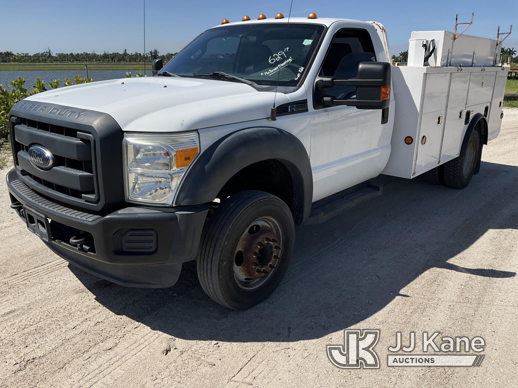 (Westlake, FL) 2016 Ford F550 URD/Flatbed Truck Runs & Moves, No Power Steering, Body Rust) (FL Resi