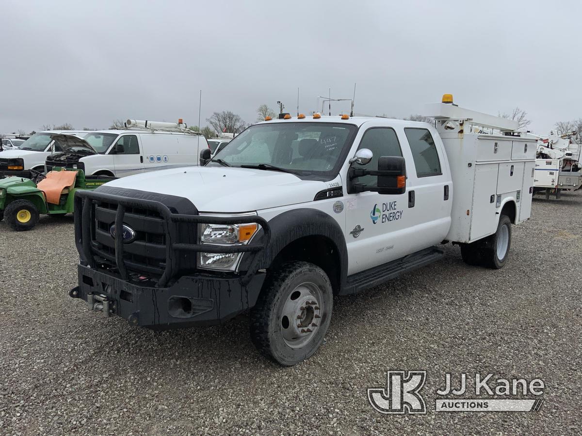 (Verona, KY) 2016 Ford F550 4x4 Crew-Cab Service Truck Runs & Moves) (Bad Shifter Cable) (Duke Unit