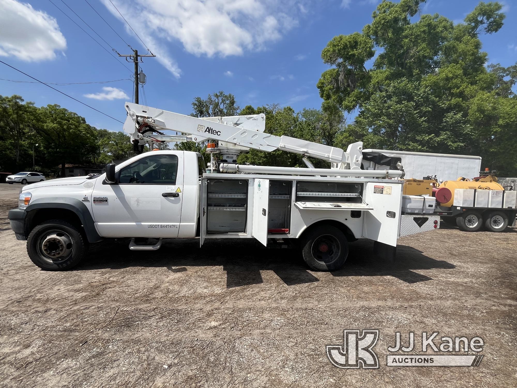 (Tampa, FL) Altec AT37G, Articulating & Telescopic Bucket Truck mounted behind cab on 2009 Dodge RAM