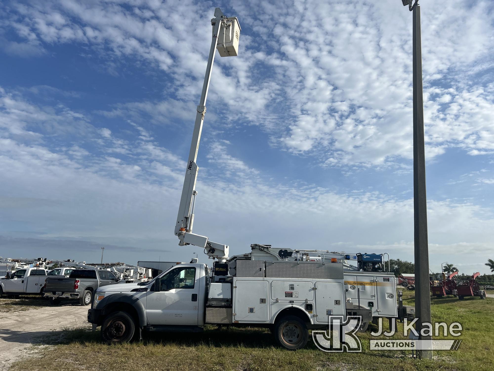 (Westlake, FL) Altec AT200-A, Telescopic Non-Insulated Bucket Truck mounted behind cab on 2012 Ford