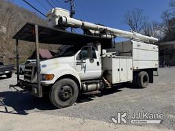 (Hanover, WV) Altec LR760E70, Over-Center Elevator Bucket Truck mounted behind cab on 2013 Ford F750