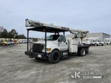Terex XT60RM, Over-Center Bucket Truck rear mounted on 2015 Ford F750 Flatbed Truck Runs & Moves, PT