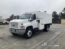 2006 GMC C6500 Chipper Dump Truck Runs & Moves) (PTO Does Not Engage, Dump Condition Unknown, Body D