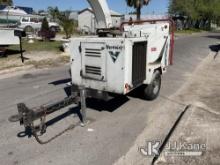 2013 Vermeer BC1000XL Chipper (12in Drum), trailer mtd Jump To Start, Runs, Missing Battery, Flat Ti