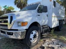 2012 Ford F750 Chipper Dump Truck Not Running, Condition Unknown) (No Key) (Per Seller Needs Clutch 