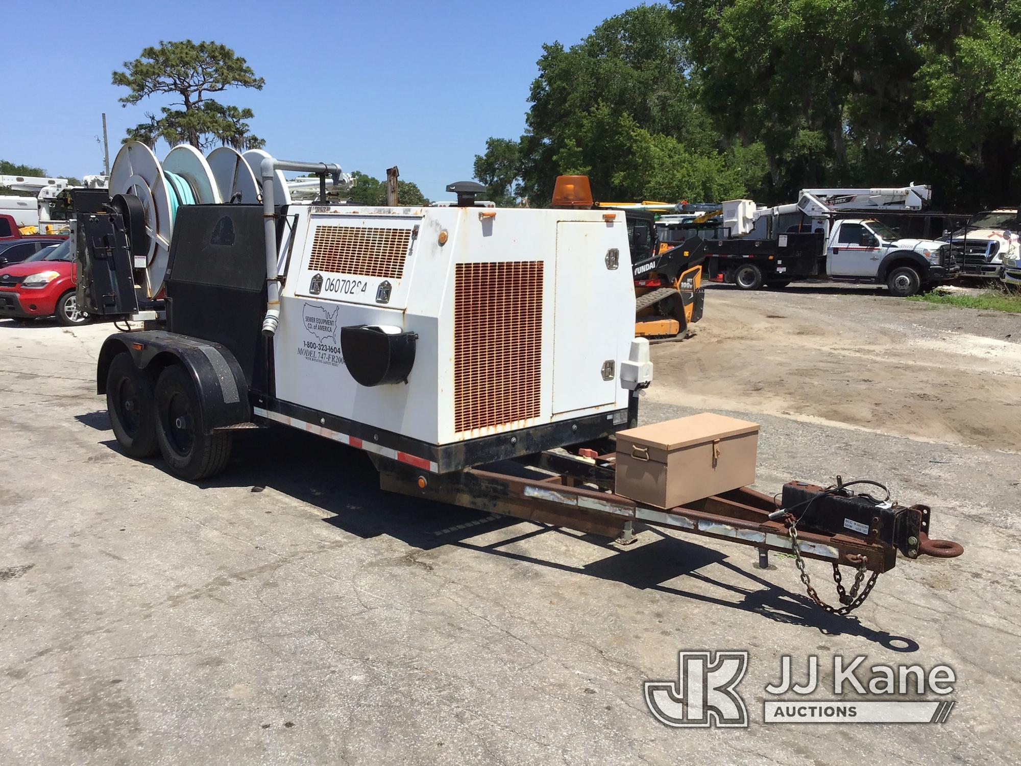 (Ocala, FL) 2007 Sewer Equipment Co. Jet Rodder, Municipal Owned Runs, Towable) (Hours Estimated, Di