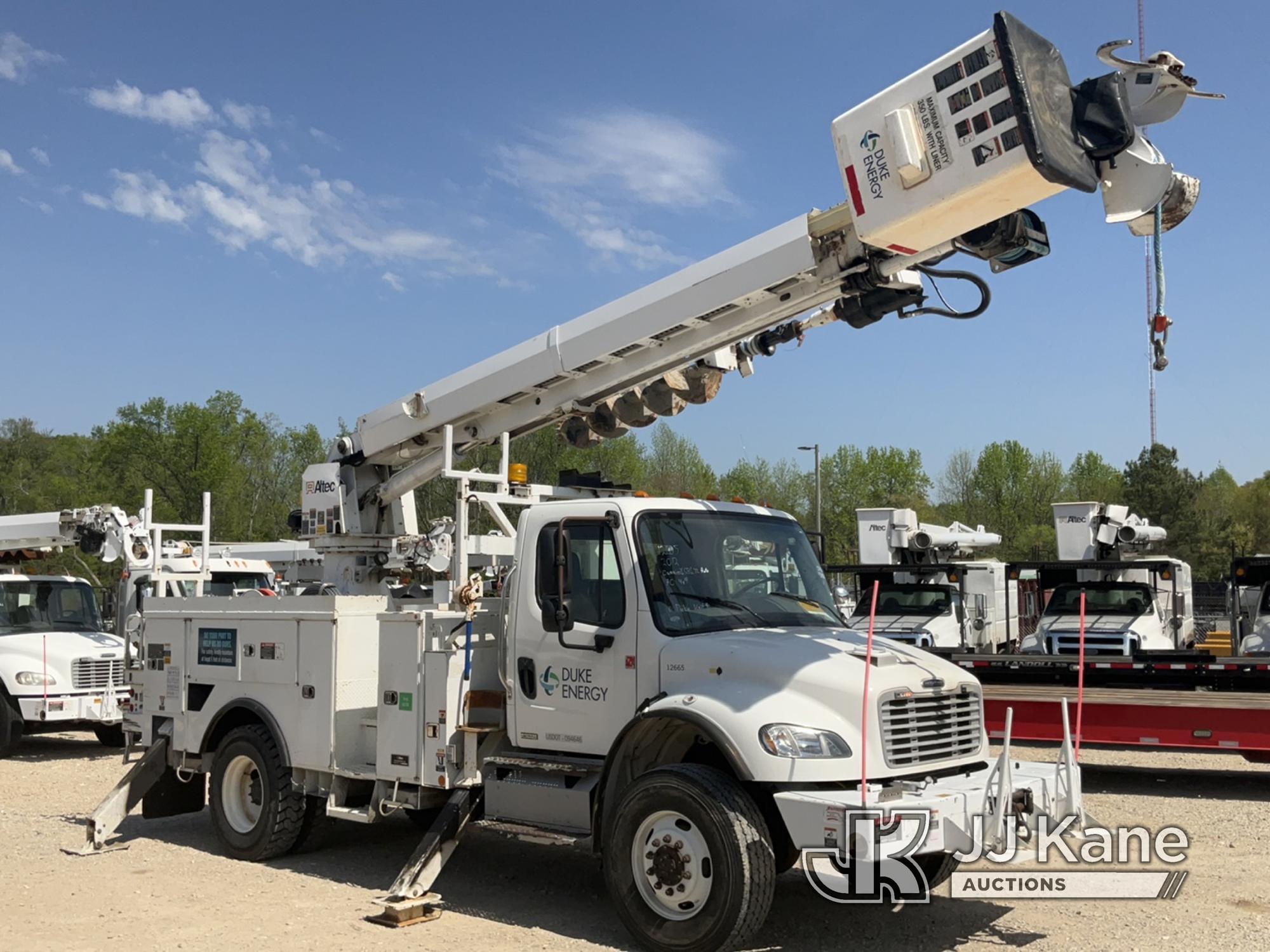 (Charlotte, NC) Altec DM47-BR, Digger Derrick rear mounted on 2012 Freightliner M2 106 4x4 Utility T