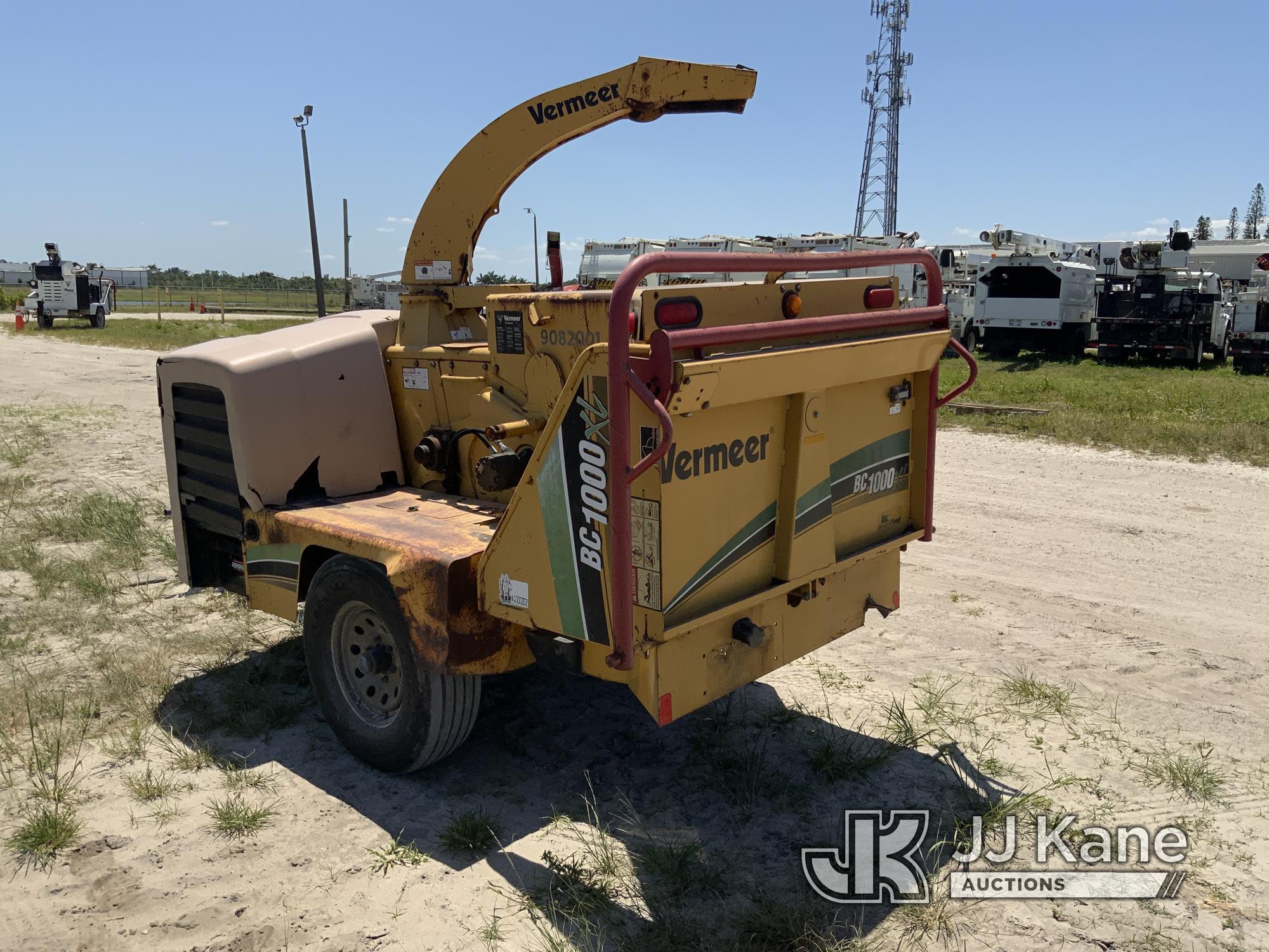 (Westlake, FL) 2008 Vermeer BC1000XL Chipper (12in Drum), trailer mtd Runs  Rough & Operates )(FL Re