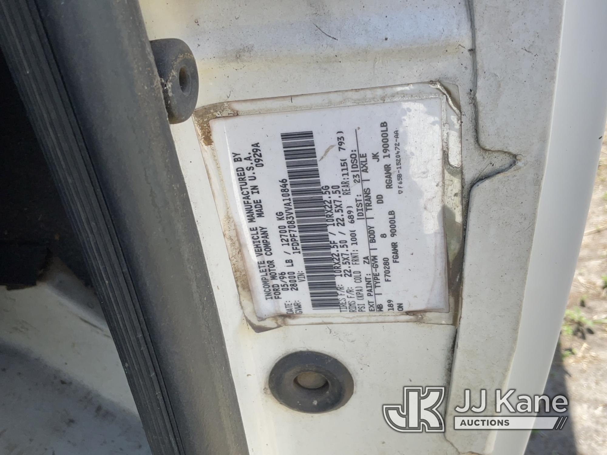 (Tampa, FL) 1997 Ford F700 Tank Truck, Tank has been Purged Clean Not Running, Turns Over, Will Not