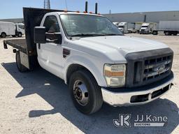 (Westlake, FL) 2008 Ford F350 Flatbed Truck Runs & Moves) (Jump to Start, Check Engine Light On, Bod