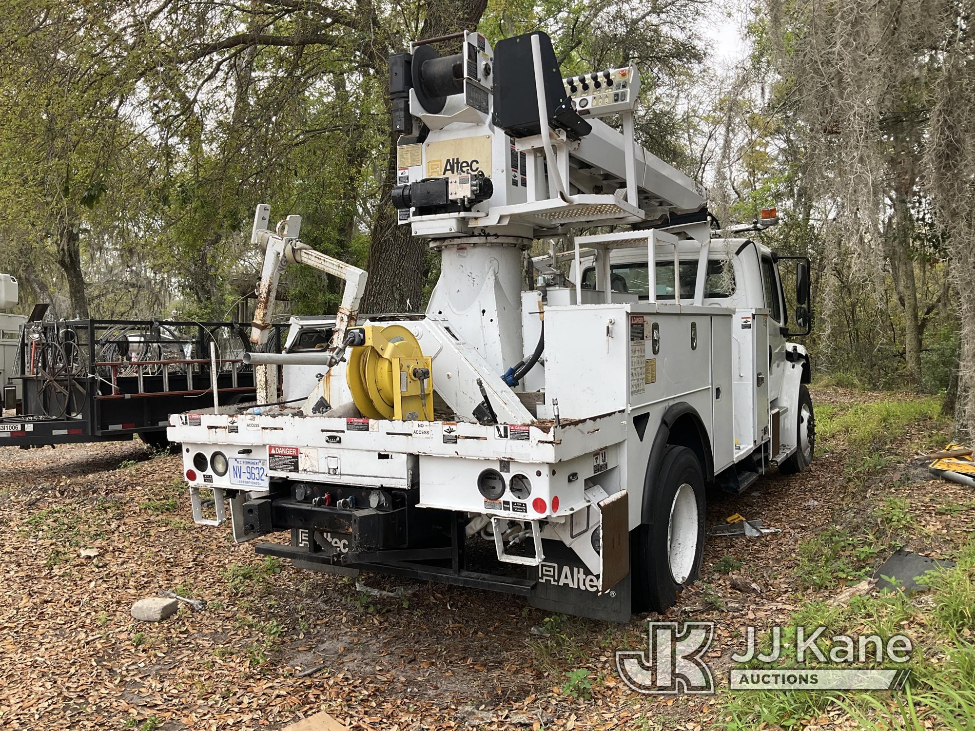 (Seffner, FL) Altec DM45B TR, Digger Derrick rear mounted on 2018 Freightliner M2 106 Utility Truck