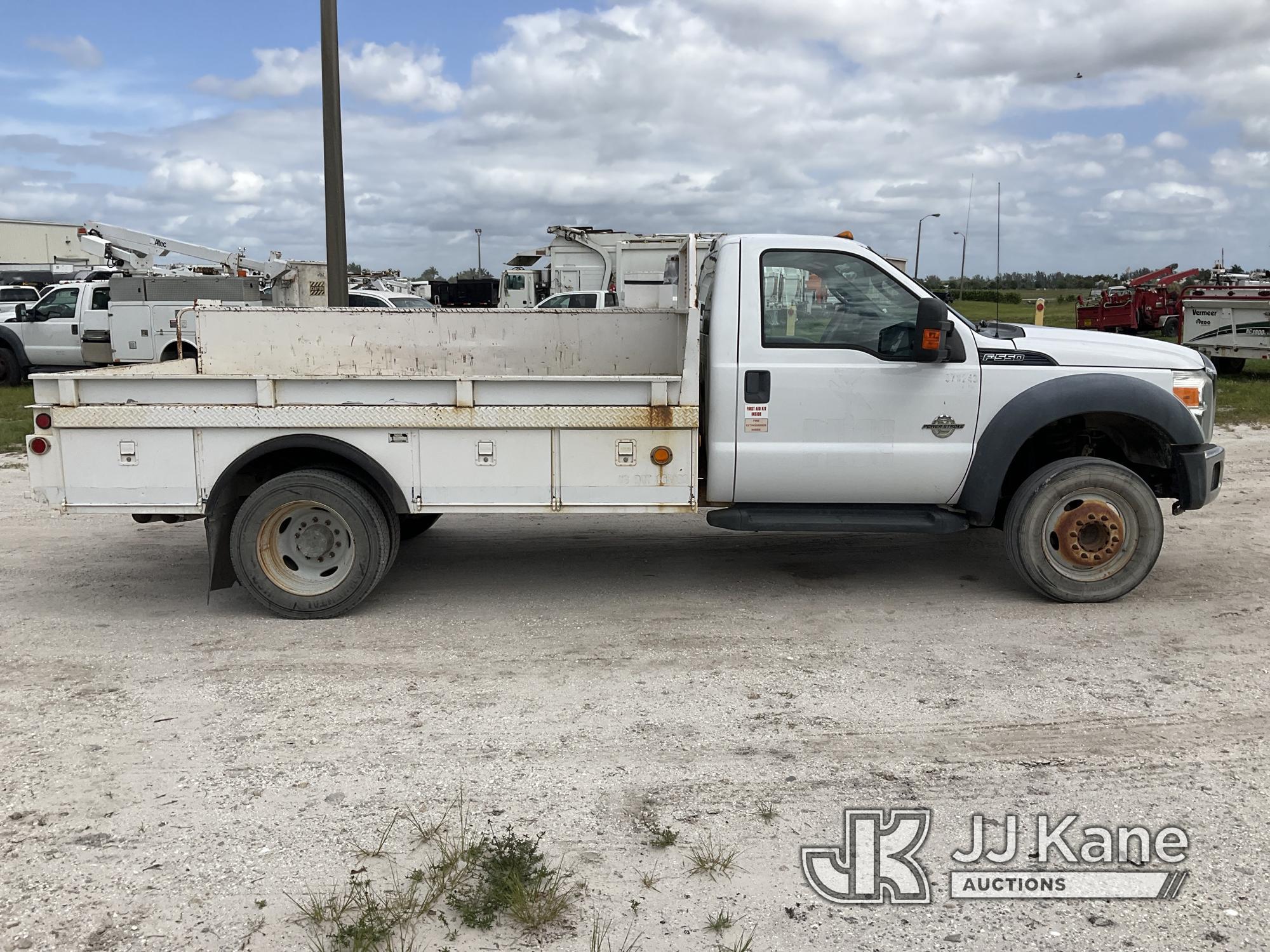 (City Of Westlake, FL) 2016 Ford F550 URD/Flatbed Truck Runs & Moves, Body Rust) (FL Residents Purch