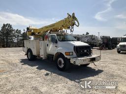 (Villa Rica, GA) Terex 4045, Digger Derrick rear mounted on 2009 Ford F-750 Utility Truck Runs & Mov