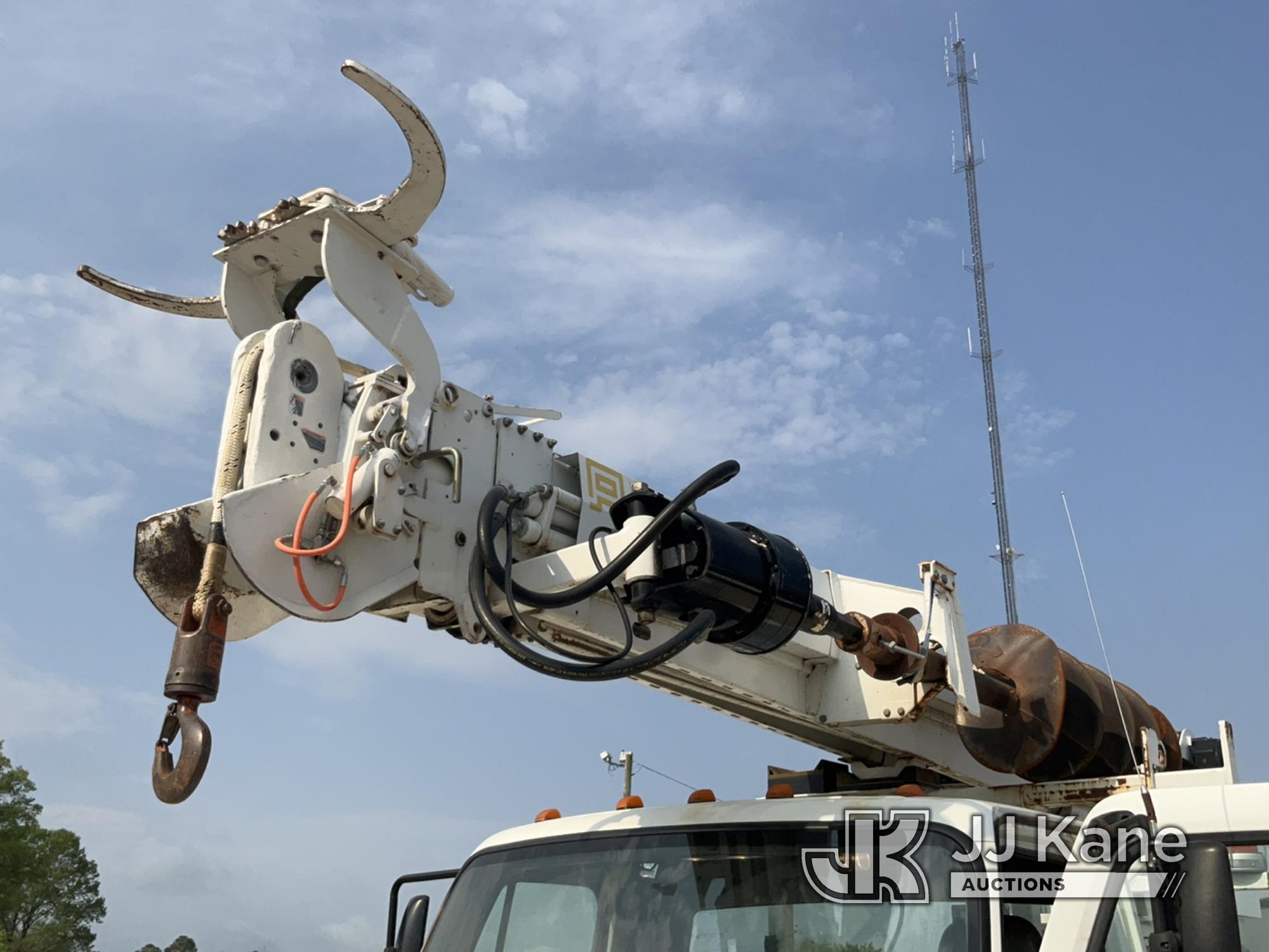 (Charlotte, NC) Altec DM47-BTR, Digger Derrick rear mounted on 2017 Freightliner M2 106 Flatbed/Util