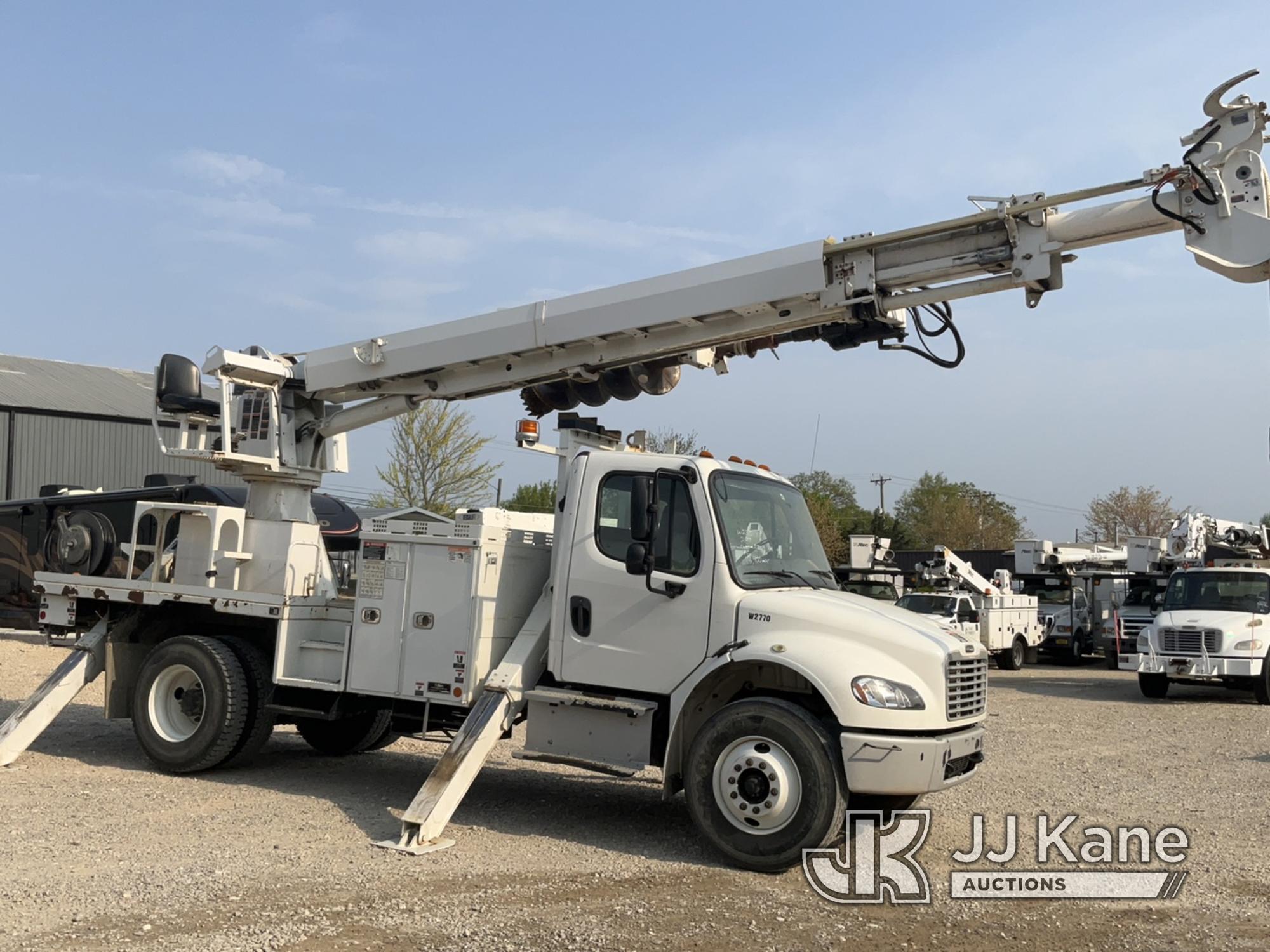 (Charlotte, NC) Altec DM47-BTR, Digger Derrick rear mounted on 2017 Freightliner M2 106 Flatbed/Util