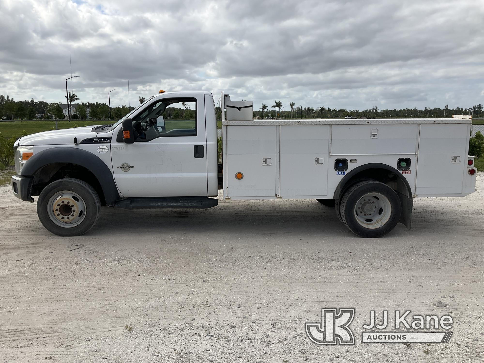 (City Of Westlake, FL) 2016 Ford F550 URD/Flatbed Truck Runs & Moves, Body Rust) (FL Residents Purch