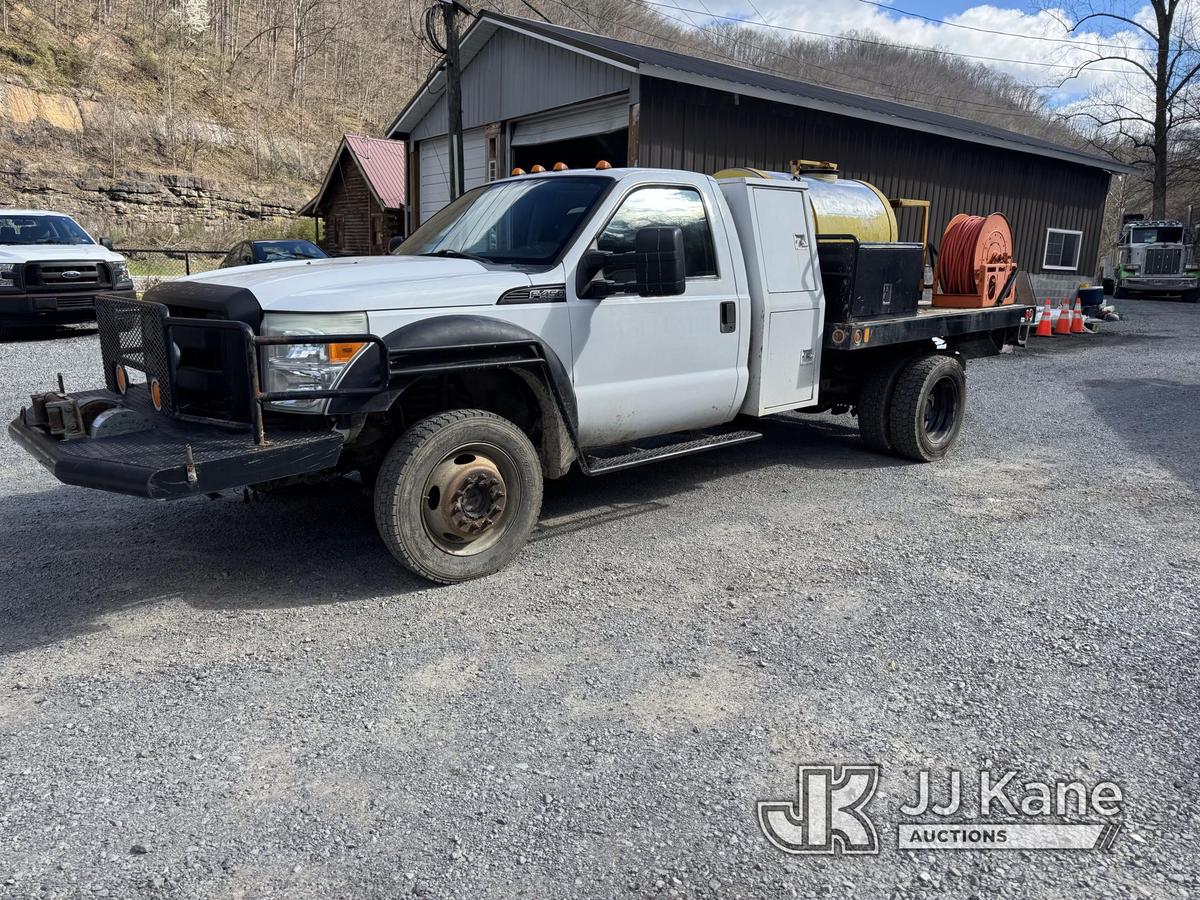 (Hanover, WV) 2011 Ford F450 4x4 Spray Truck Runs with Jump) (Moves in 4x4 Only, Rear Axle Disassemb