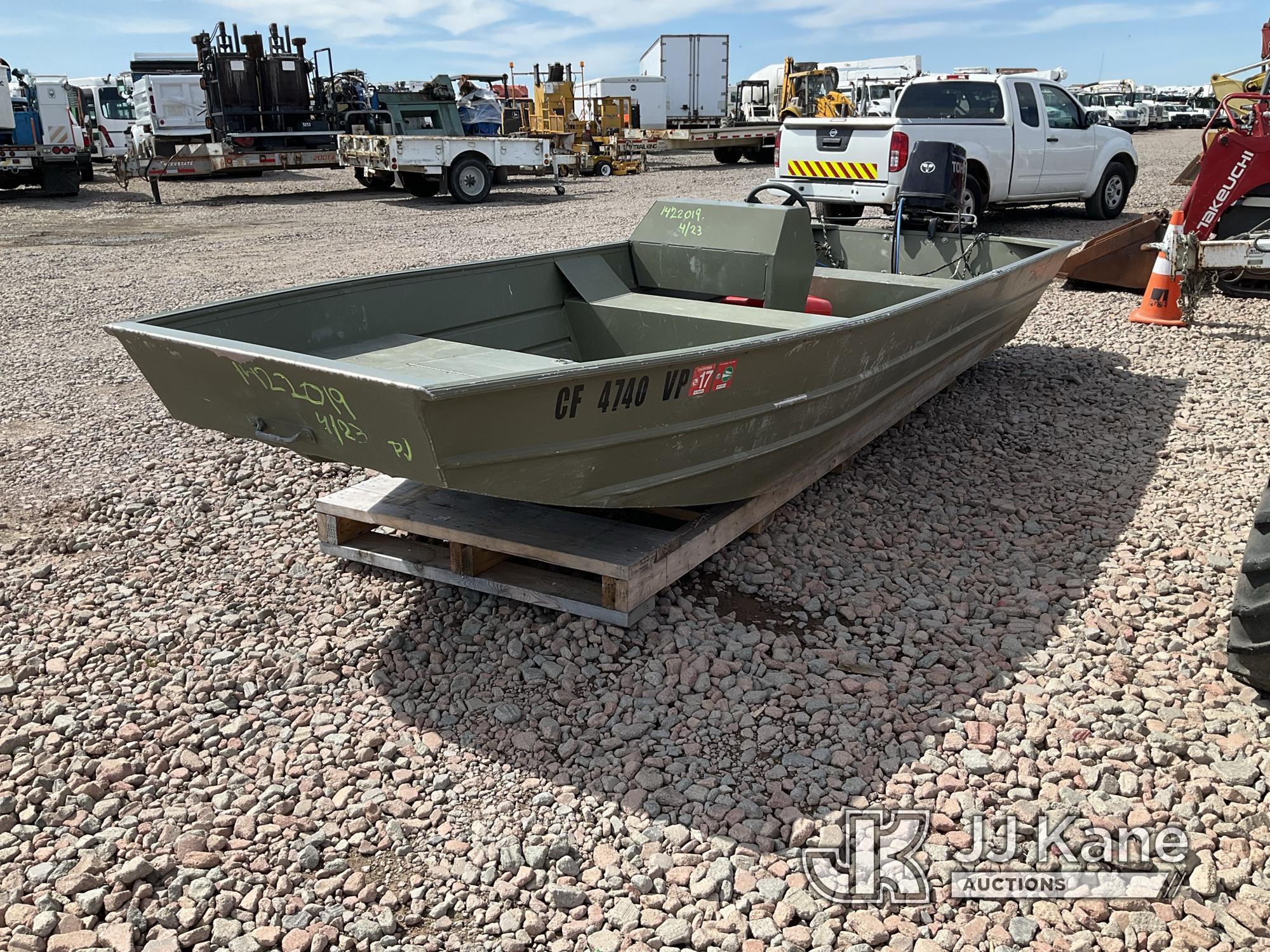 (Dixon, CA) 20__ Aluminum Boat Undocumented Vessel, Klamath Boat, Tohatsu Motor. Conditions Unknown.