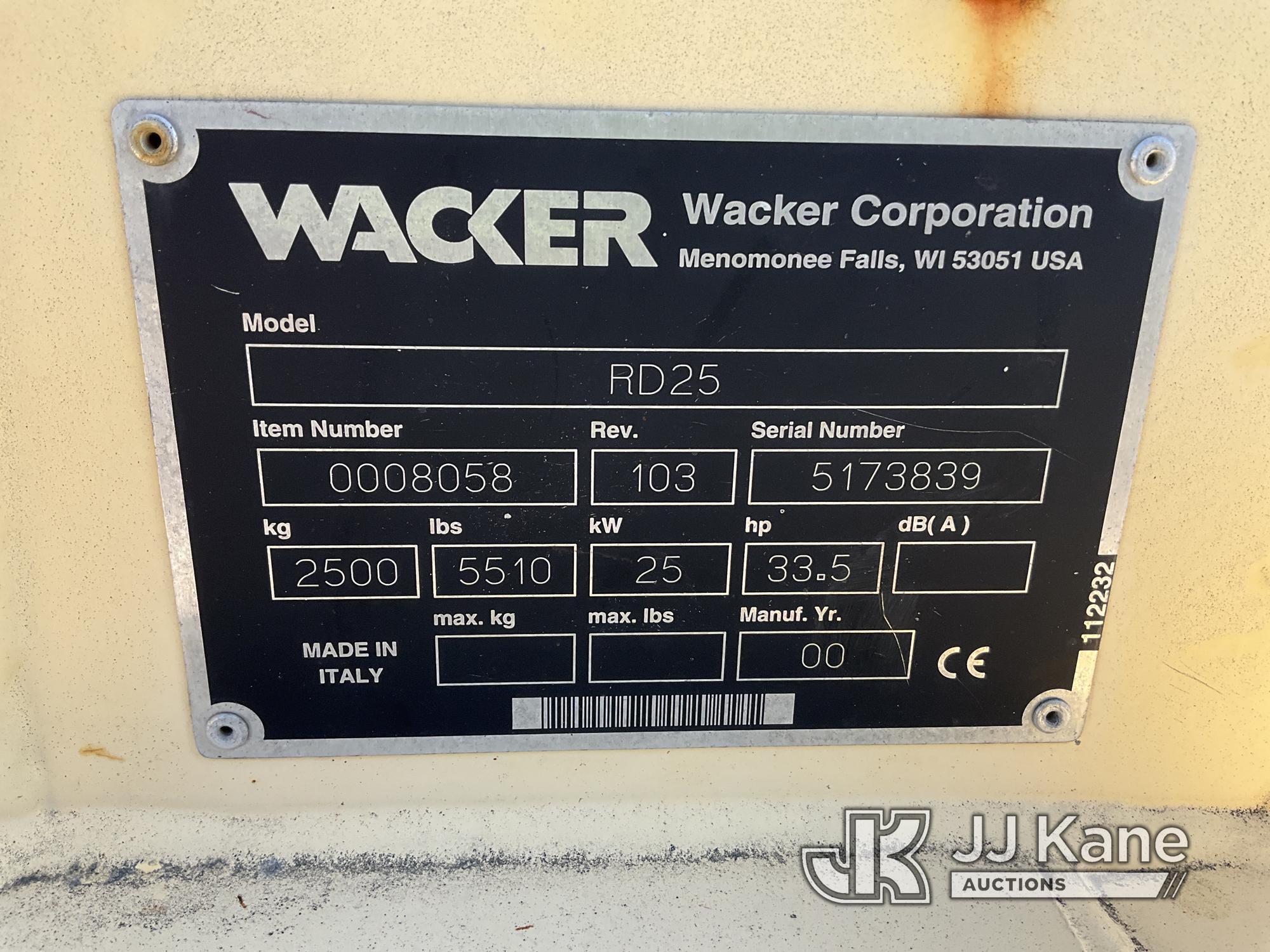 (Dixon, CA) 2000 Wacker RD 25 Double-Drum Roller Runs & Moves