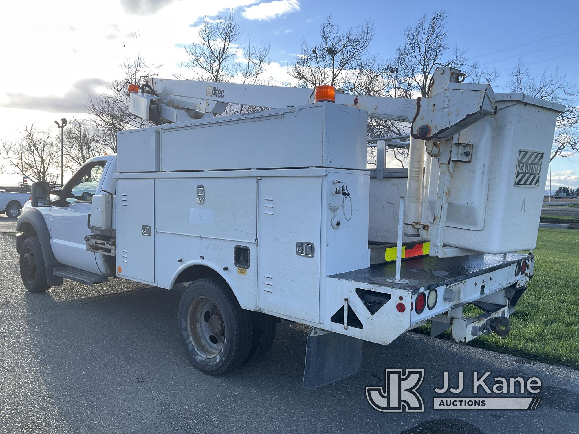 (Dixon, CA) Altec AT200A, Telescopic Bucket Truck mounted behind cab on 2012 Ford F450 Service Truck