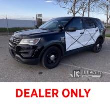 2017 Ford Explorer 4x4 4-Door Sport Utility Vehicle Runs & Moves, No Rear Seats, Screeching Sound In