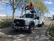 (Dixon, CA) Altec AT37G, mounted behind cab on 2011 Ford F550 4x4 Service Truck Runs, Moves & Operat