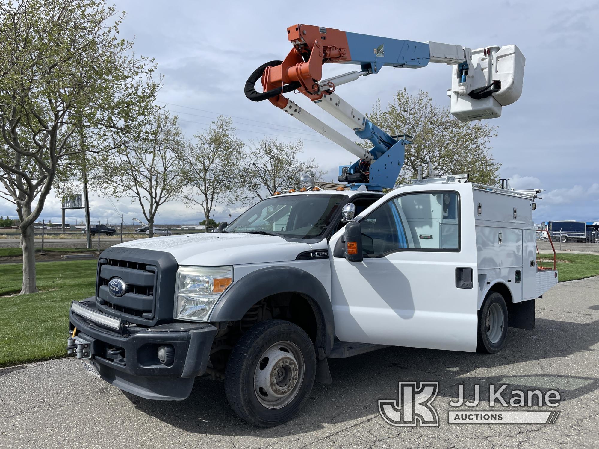 (Dixon, CA) Altec AT37G, mounted behind cab on 2011 Ford F550 4x4 Service Truck Runs, Moves, & Opera