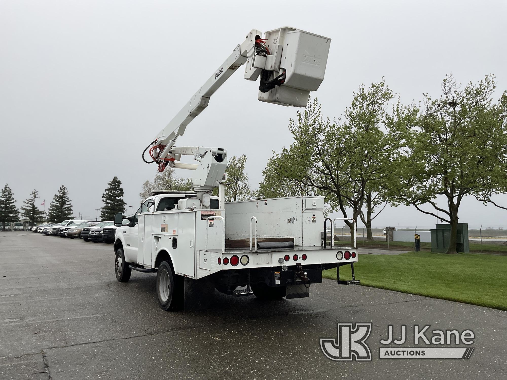 (Dixon, CA) Altec AT37G, mounted behind cab on 2002 Ford F550 Service Truck Runs Rough, Engine Bay S