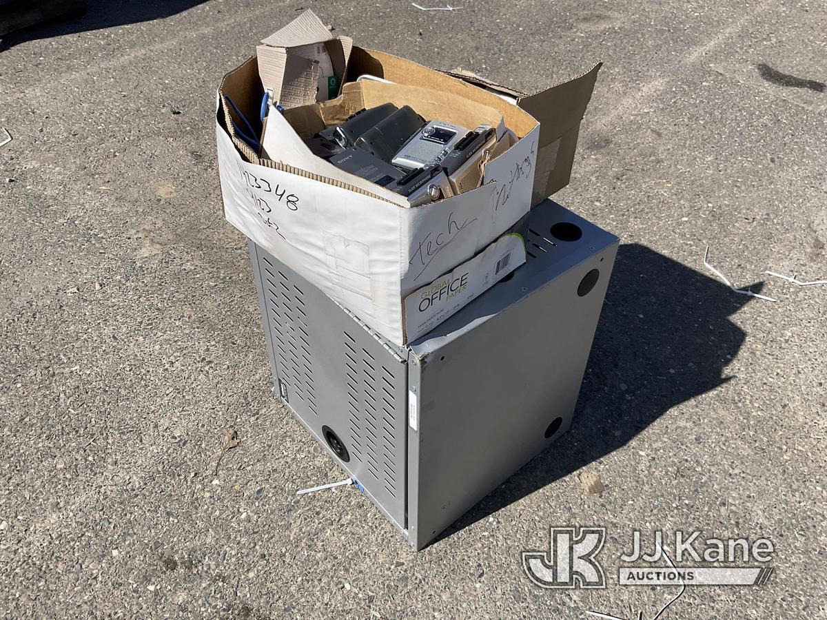 (Dixon, CA) Boxes of Miscellaneous Cameras & Electronic Storage Locker NOTE: This unit is being sold